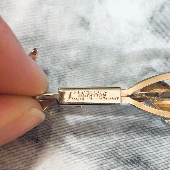 Vintage Tie Clip with Hound Dog Equestrian Gold Tone Stratton Imitation - Picture 3 of 4